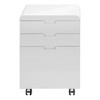 File Cabinet, Rolling Mobile, Storage Drawers, Printer Stand, Office, Work, Glossy White Laminate, Contemporary, Modern - 3 of 4