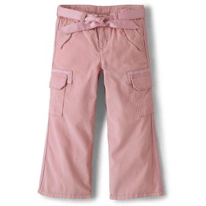 Gymboree Girls Belted Corduroy Wide Leg Cargo Pants - On Pointe Pink 5T - 1 of 4