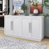 CAVINAS 4-Door Sideboard Cabinet with Silver Handles & Adjustable Shelves,Wooden Buffet Cabinet with Storage for Kitchen,Dining Room - 2 of 4