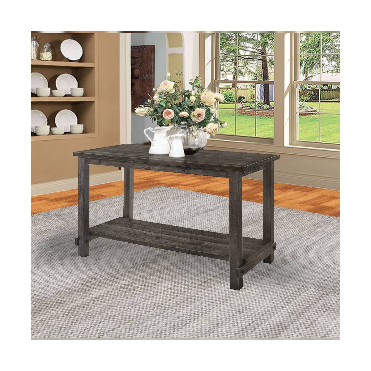 60" Martha Li Dining Table Weathered Gray - Acme Furniture - thumbnail 2