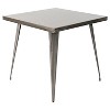 Austin 32" Metal Dining Table Cleared Brush Silver Finish - LumiSource: Mid-Century Modern, 4-Seat Square Kitchen Table - 2 of 4