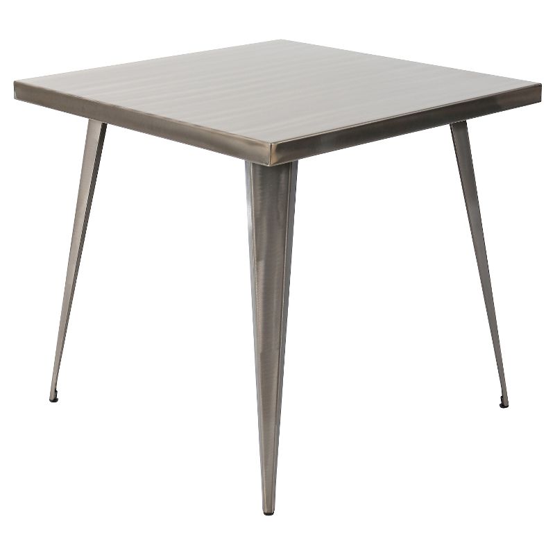 Austin 32&#34; Metal Dining Table Cleared Brush Silver Finish - LumiSource, 3 of 9