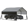 13'x26'x11.4' Heavy Duty Metal Carport Kit, All-Weather Reinforced Frame with Anchors for Trucks, RVs, Boats - 2 of 4