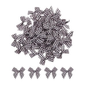 Unique Bargains Fabric Craft Gift Packaging Accessories Satin Mini Ribbon Bows 100 Pcs - 1 of 4