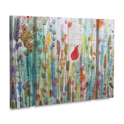 Sylvie Demers 'Une Ame Dans Le Jardin' Multi Panel Art Set Large 3 Piece