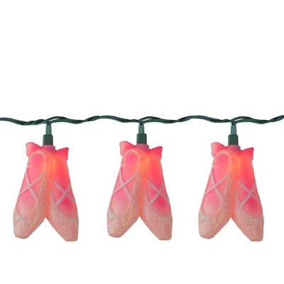 Kurt S. Adler 10ct Mini Ballerina Ballet Dance Slippers Novelty String Lights - 10' Green Wire