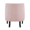 Sapphtopaz 1pc Accent Chair with  Button Tufted Textured Fabric Solid Wood Lounge Chair Living Room Chair Comfy Chair for Living Room Bedroom Studio - 3 of 4