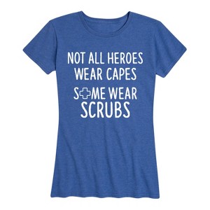 Women's - Instant Message - Not All Heroes Wear Capes Short Sleeve Graphic T-Shirt - 1 of 4