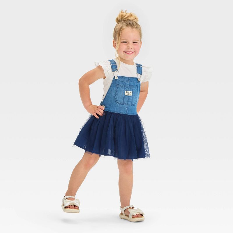 OshKosh B'gosh Toddler Girls' Denim Tulle Skirtall - Navy Blue, 3 of 4