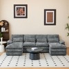 110'' Chenille U-Shaped Sectional Sofa with Double Chaise Lounge, Memory Foam and Waist Pillows, Upholstered Cloud Couch for Living Room or Office - 3 of 4