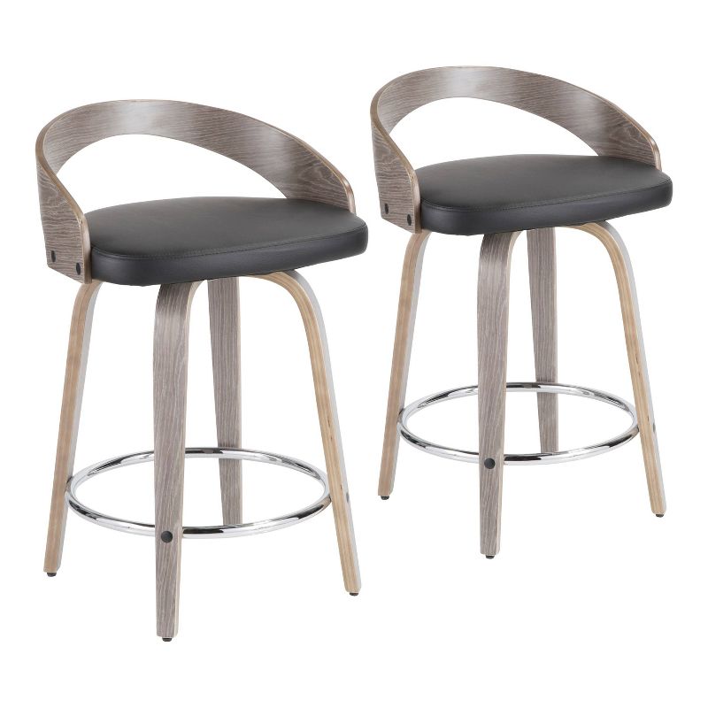 Set of 2 Grotto Upholstered Counter Height Barstools - Lumisource, 1 of 12