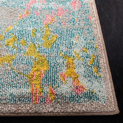 Blue and Orange Abstract Design Non-Slip Area Rug