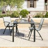 70.9" x 35" Outdoor Dining Table - 8-Person Aluminum Patio Table with Slatted Top & Umbrella Hole, All-Weather Black - 4 of 4