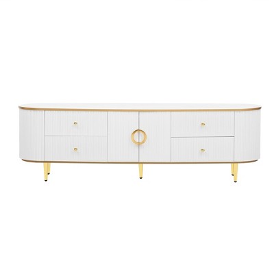 NicBex TV Stand for TVs up to 80 Inches,Modern Entertainment Center with 4 Drawers and 1 Cabinet