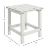 Adirondack Side Table, Square Patio End Table, Weather Resistant 15" Outdoor HDPE Table for Porch, Pool, Balcony - 3 of 4