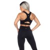 Women's Racer Back Sports Bra Black - White Mark - 3 of 4