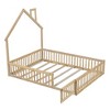 PAGED Modern Wooden Floor Bed, Full Size Bed Frame with Fence and Door, House Platform Bed for Boy and Girl, Easy Assembly - 4 of 4