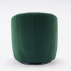 25.6"Swivel Accent 360°Swivel  Armchair Barrel Chair With Black Powder Coating Metal Ring，White+Velvet - 4 of 4