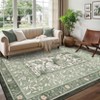 Vintage Print Area Rug: Soft, Thin, Washable, Non-Slip, Foldable – Living Room, Bedroom, Bathroom, Retro Low-Pile - 3 of 4