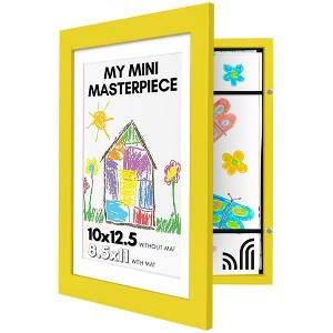 Kids Artwork Frame Changeable (Sunshine Yellow) - Holds 100 Art Pieces - 8.5x11 Letter Size with Mat or 10x12.5 Without Mat - My Mini Masterpiece - 1 of 1