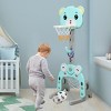 Costway Adjustable Kids 3-in-1 Sports Activity Center Basketball Hoop Set Stand W/Balls - 3 of 4