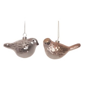 Transpac Glass Bird Ornament Set of 2 Christmas Home Decorations - 1 of 1