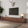 POVISON Minimalist Wood TV Stand with Drawers, Modern Long Media Console for up to 100 Inch, Walnut Veneer, 118" - 2 of 4