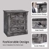 Nightstand with Charging Station & 3 Drawers, Farmhouse 23.6in Wide Nightstands with Roman Column, End Table for Bedroom - 4 of 4