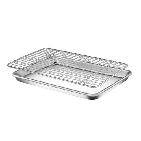 Nutrichef Nonstick Cookie Sheet Baking Pan - 1qt Metal Oven Baking Tray,  Professional Quality Non-stick Bake Trays, Stylish Diamond Silicone Coating  : Target