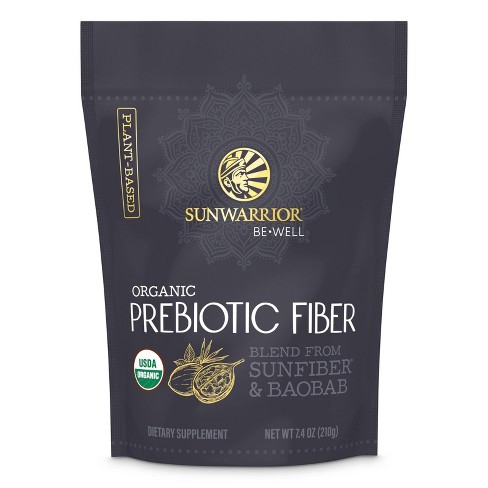 Be Well Organic Prebiotic Fiber Powder, Blend from Sunfiber & Baobab, Gut Health & Weight Management, Sunwarrior, 30 Servings - image 1 of 4