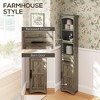 Aghana Digitals Weathered Gray Oak Farmhouse Bathroom Cabinet with Barn Door, Recessed Drawer & 3 - 4 of 4