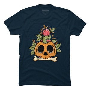 Men's Design By Humans Halloween with Rose Illustration By rukurustudio T-Shirt - 1 of 2
