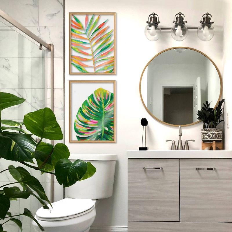 18&#34; x 24&#34; Blake Monstera Framed Printed Glass by Jessi Raulet of Ettavee Natural - Kate &#38; Laurel All Things Decor, 6 of 8