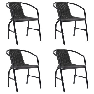 vidaXL Garden Chairs 4 pcs Plastic Rattan and Steel 242.5 lb - 1 of 4