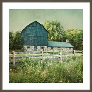 Amanti Art 33"x33" Blissful Country III Barn by Elizabeth Urquhart Wood Framed Wall Art Print : Rustic Farmhouse Decor - 1 of 4