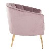NicBex Velvet Accent Chair,Upholstered Living Room Chairs with Pleated Waves Backrest and Metal Legs,Modern Armchair,Club Chairs for Living Room - 3 of 4