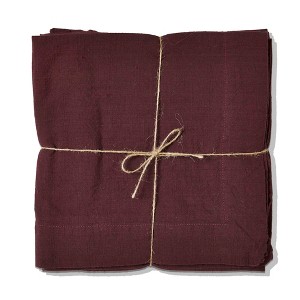 TAG Threads Slub Napkin - Plum Purple Cotton Cloth Napkin, 20" x 20", Machine Washable, Perfect for Everyday Use - 1 of 2