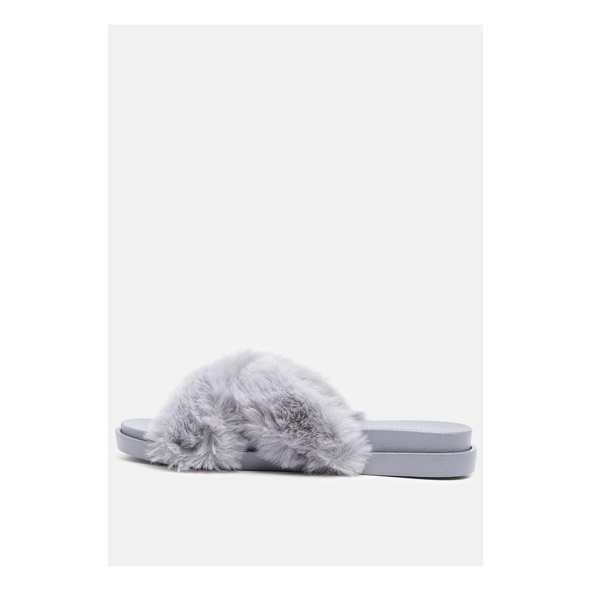 Обувь London Rag Womens Homey Fur Slip-On Flats Grey 10 — фото 3