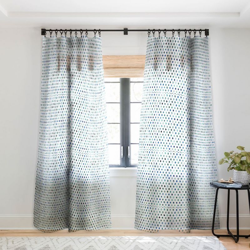 Ninola Design Color Palette Blue Single Panel Sheer Window Curtain 120" x 50" - Deny Designs, 1 of 4