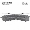 106" W 5-Seat Convertible L-Shaped Corduroy Sectional Sofa with USB Charger, Cup Holders, Storage Armrest, Modular Design - 2 of 4