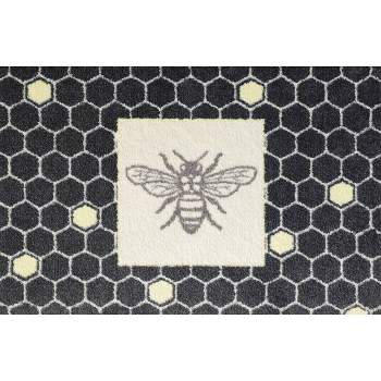 2'x3' ColorStar Bee Hex Door Mat Charcoal - Bungalow Flooring