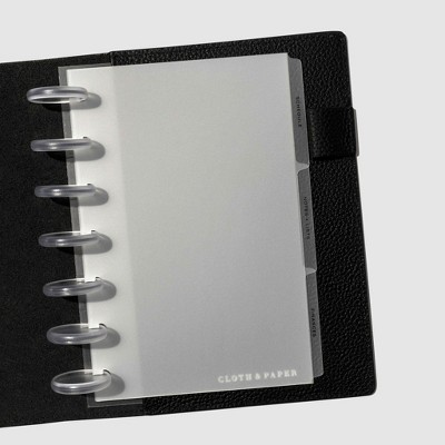 Cloth & Paper The Essentials Side Tab Planner Dividers Low Profile Black Foil
