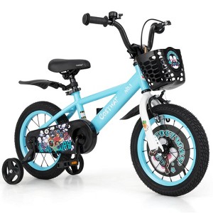 Costway 12"/14"/18" Kid's Bike for 4-8 with Height-Adjustable Handlebar & Saddle Handbrake Blue/Green/Red/Purple - 1 of 4