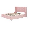YOOCOZZ Queen Size Velvet Upholstered Platform Bed with Wingback Headboard and Storage Drawer - 3 of 4