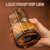 Itopfox Reusable Glass Tumbler with Straw and Lid, 2 Pack Travel Coffee Cup for Iced Tea, Office, Camping, Outdoor Use, Party, Gift, Amber - 3 of 4