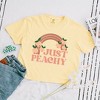 Simply Sage Market Women's Just Peachy Rainbow Short Sleeve Relaxed Fit Cropped Tee - 3 of 4