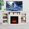 60 Inch TV Stand, Adjustable Flame Brightness, 0.5-6H Timer, Realistic Log Effect, and Built-In Shelves for a Warm Atmosphere - 3 of 4