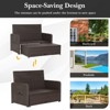 Tangkula Rattan Loveseat Set Daybed Lounge Storage Ottoman Side Tables Adjust Patio Black - 4 of 4