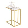 Single-decker Single Layer C-shape Table Marble PVC Density Board Iron Simple White Golden Spray 30*48*61cm Side Table - 4 of 4