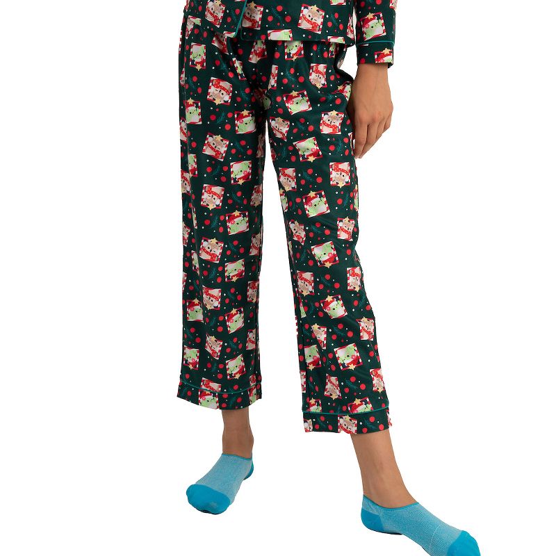 Youth Girls Squishmallows Holiday 2-Piece Sleepwear Set with Shirt and Sleep Pants, 5 of 6